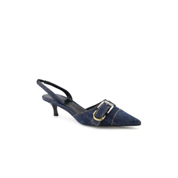 Givenchy Voyou Denim Slingback Heels in Dark Blue 39 - Picture 1 of 6